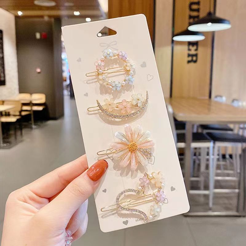 Flower 4-piece set hairclip Card Packing