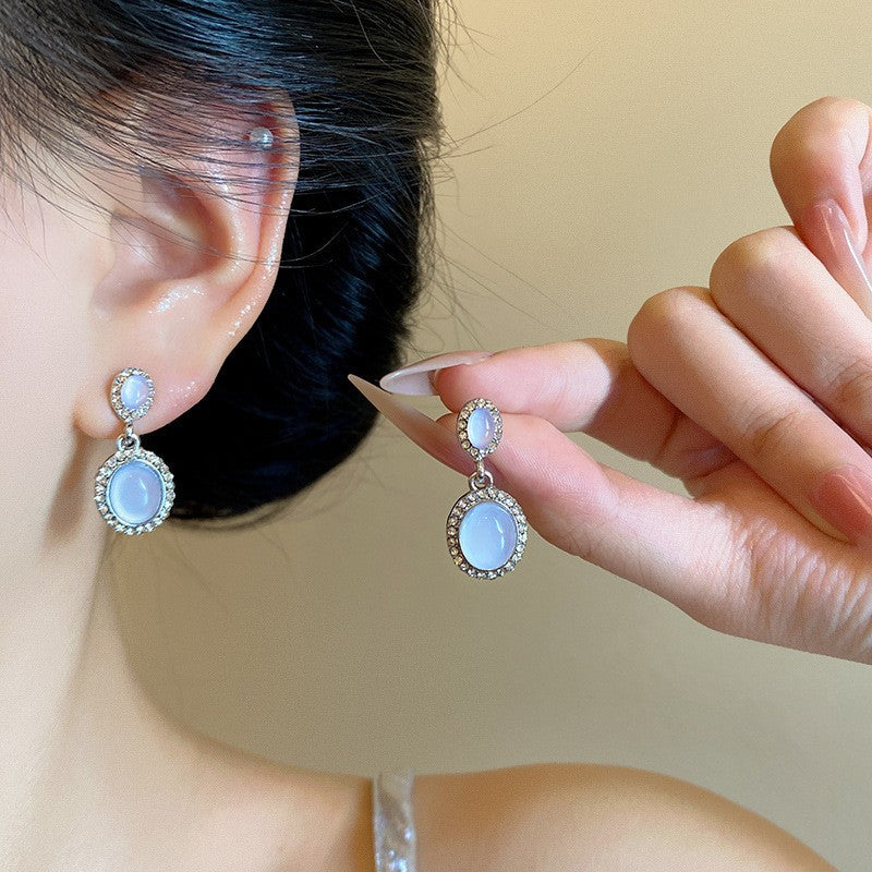 6 Pairs - Cat's Eye Drop-Shaped Earrings (1 Pair Price - 41)