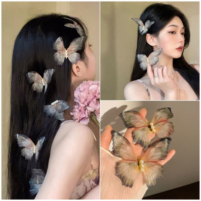 6 Pc - Sweet Super fairy butterfly hairpin opp packing (1 Pc Price - 12)