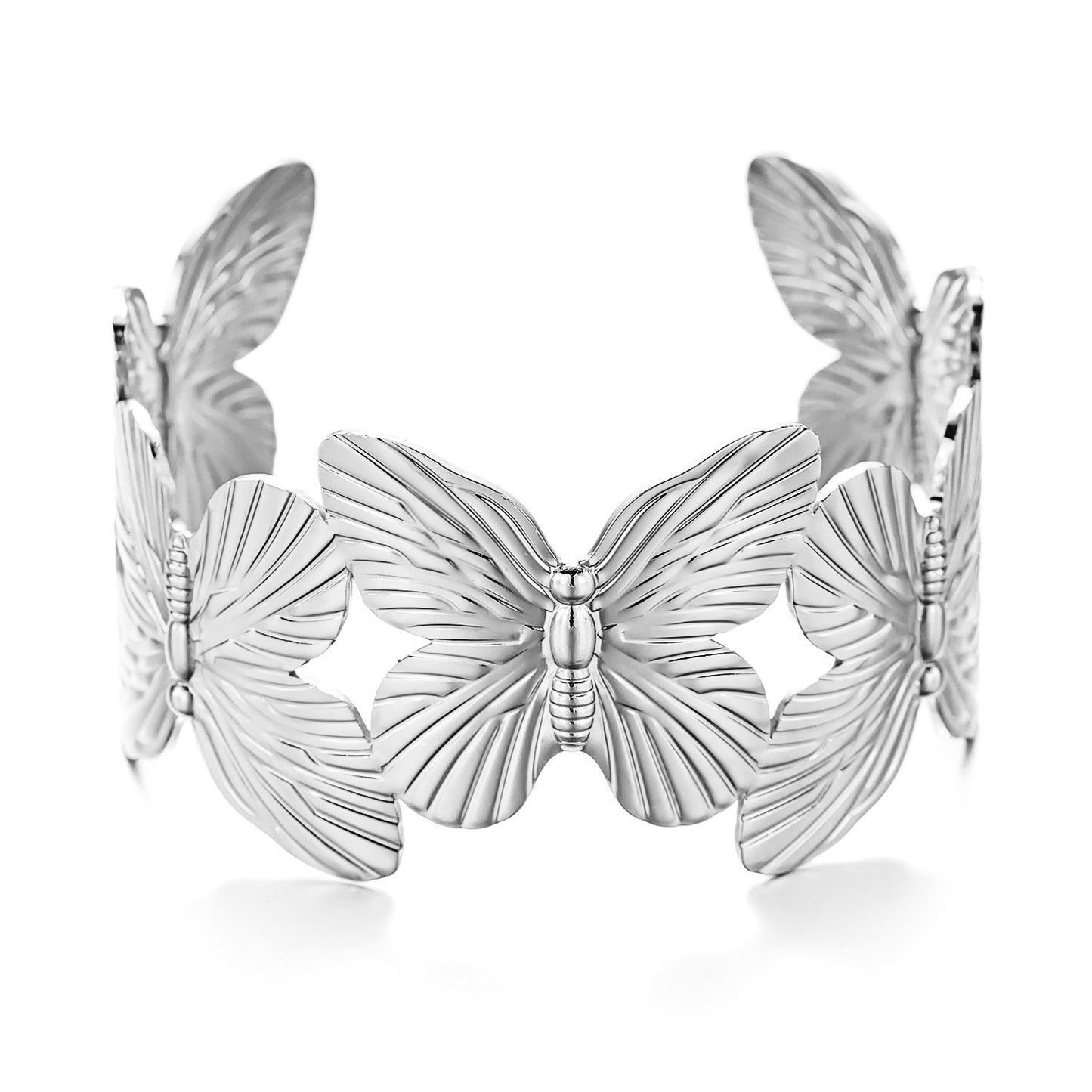 6 Pairs - Butterfly Bracelet - Silver (1 Pair Price - 46)