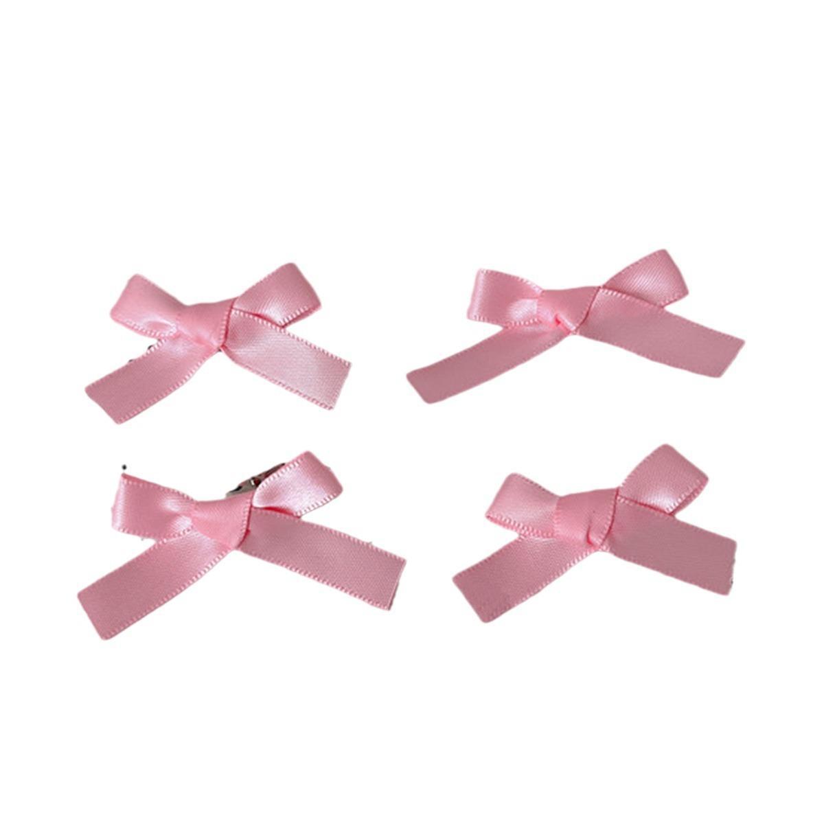 Light Pink Ribbon 3cm bow mini hairpin (10 Pc Set Card packing)