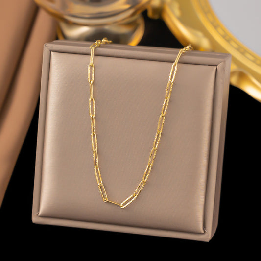 3 Pc - Anti Tarnish Embossed chain necklace gold (1 Pc Price - 70)