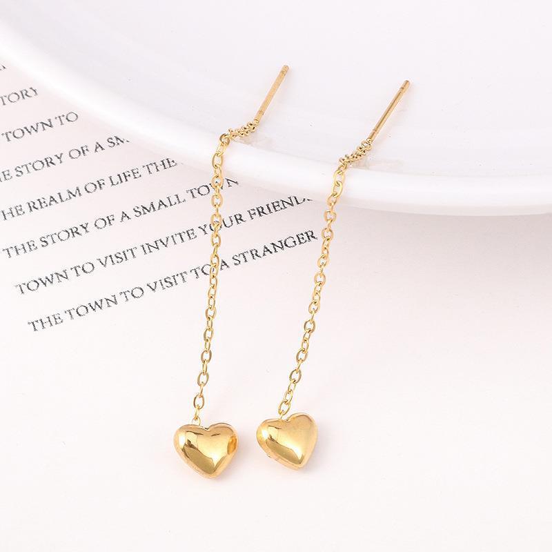 3 Pairs - Anti Tarnish Heart ear wire gold (1 Pair Price - 53)