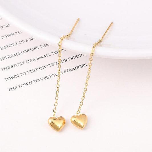 3 Pairs - Anti Tarnish Heart ear wire gold (1 Pair Price - 53)