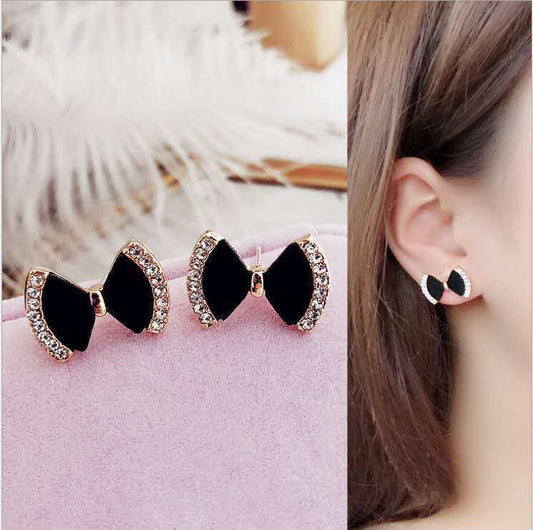 6 Pc - Black Bow Earring (Unit Price - 20)