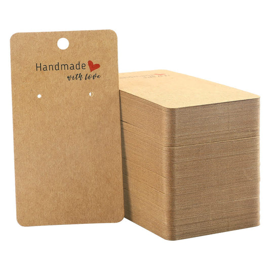 Rectangle brown earring card 5*9 cm with OPP packing (Pack of 100 cards)