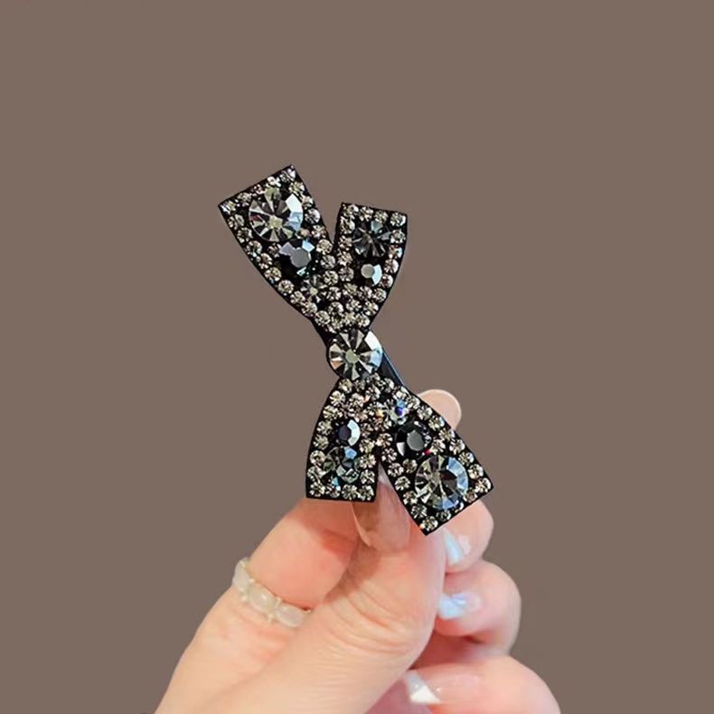 10 Pc - Rhinestone Velvet Hairpin Full of Diamonds (Unit Price - 10)