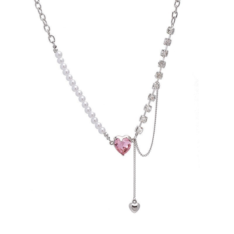 6 Pc - Pure Desire Heart Spliced - Pearl Necklace (1 Pc Price - 36)