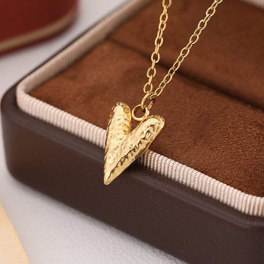 3 Pc - Oil massage heart Necklace - Golden (Unit Price - 73)