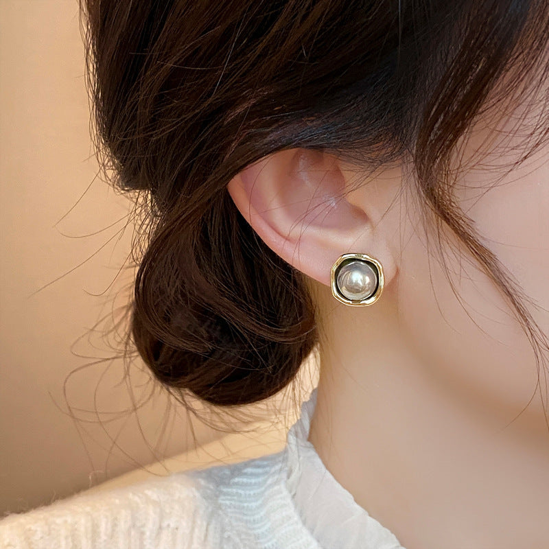 6 Pairs - Casual Elegant Gray Pearl Earrings (1 Pair Price - 20)