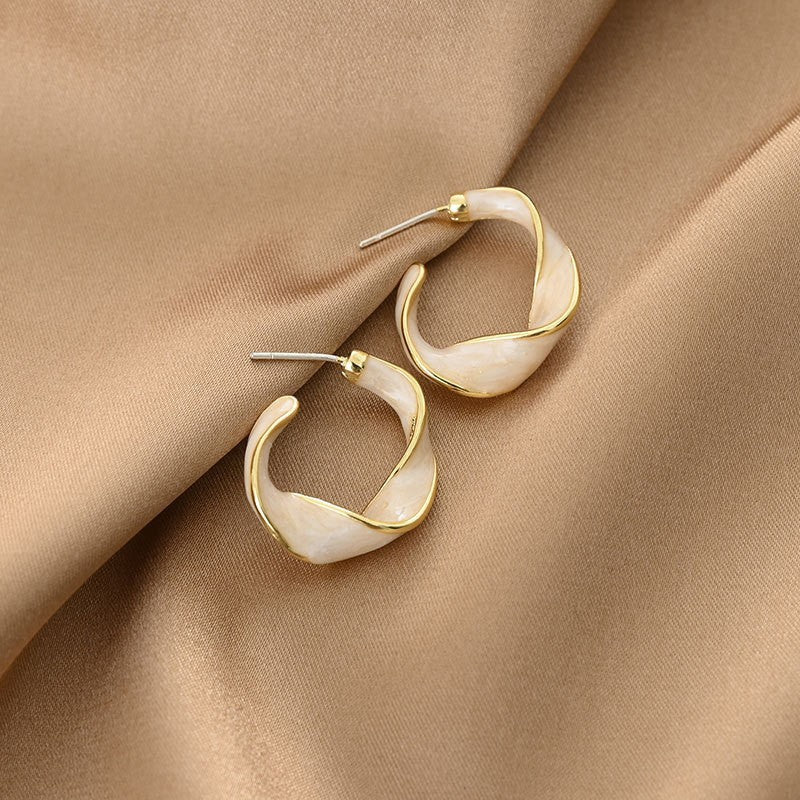 6 Set - Drip glaze twisted earrings (Mix Color) (Unit price 28)