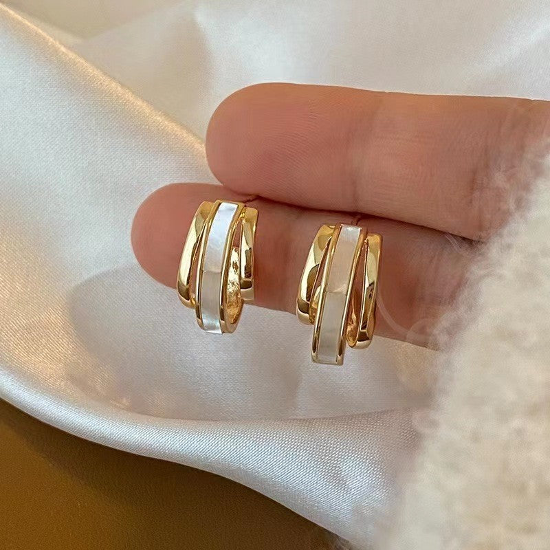 6 Pairs - Korean Style Simple C-Shaped Earrings (1 Pair Price - 25)