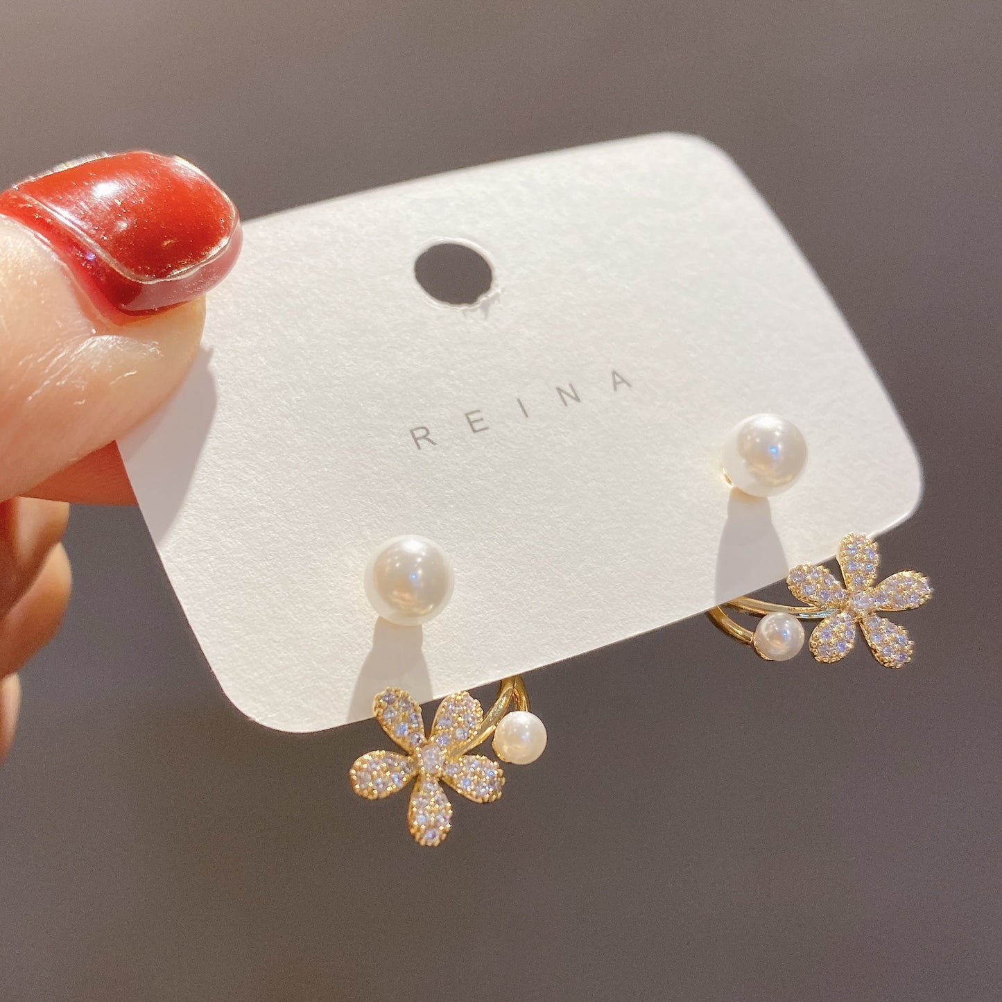 6 Set - Back Hanging Flower Earring (Unit price 22)