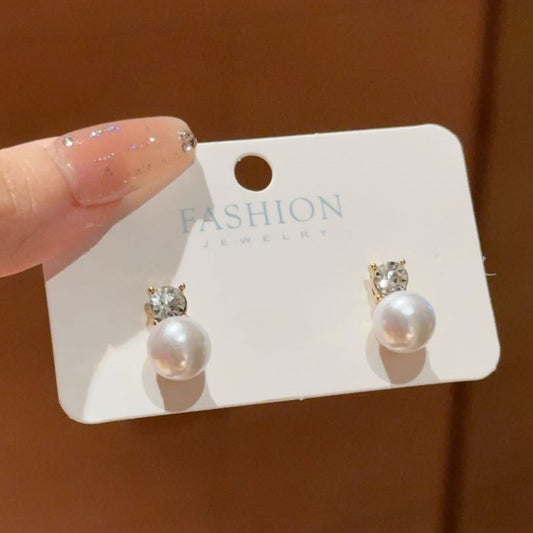 6 Set - Korean pearl diamond exquisite small earrings - Golden (1 Set Price - 25)